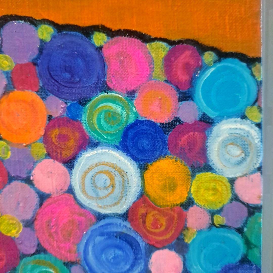 キャンバス油絵 　あり　くるくるカラフルSheep