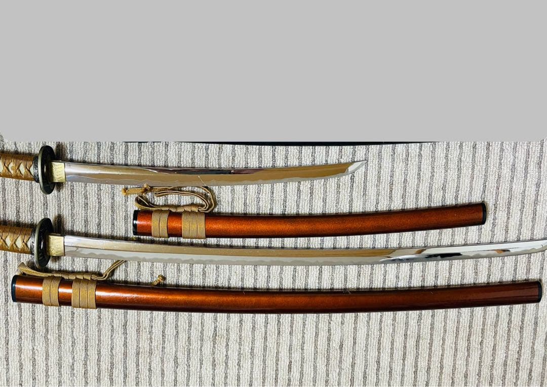 模造刀 日本刀 武具 刀剣 居合刀 2本セット 刀剣 太刀 脇差（C03）