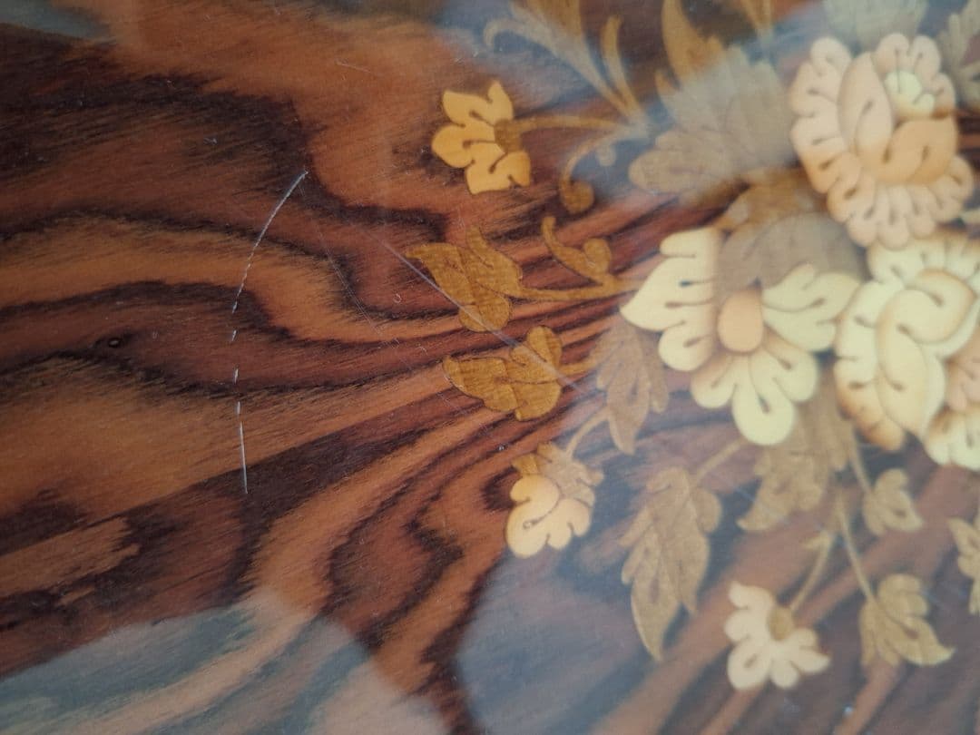 アンティーク調　イタリア製　象嵌コーナーテーブル