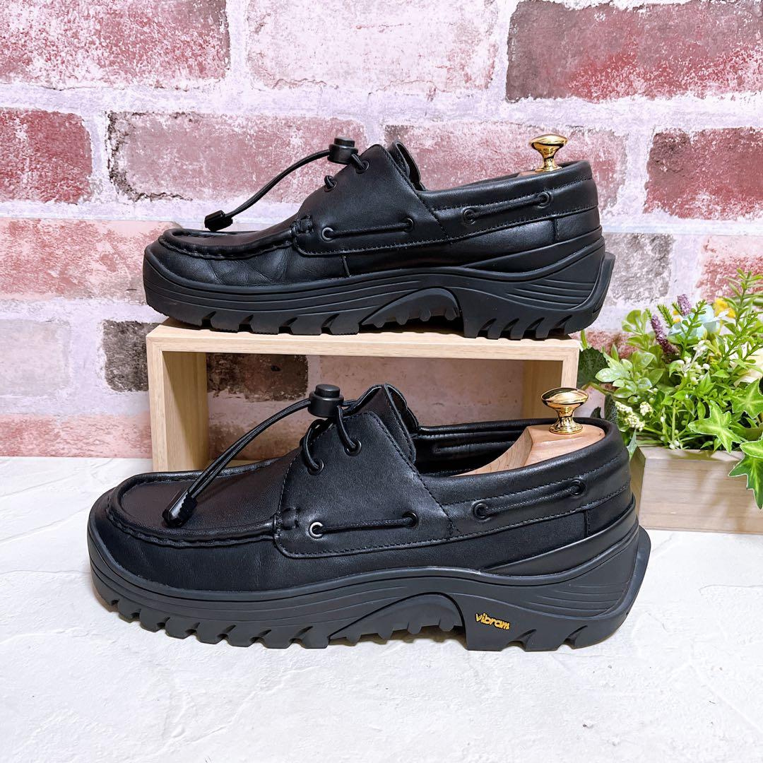 【ZARA×Vibram】デッキシューズ 黒 42 美品 ザラ ビブラム 厚底