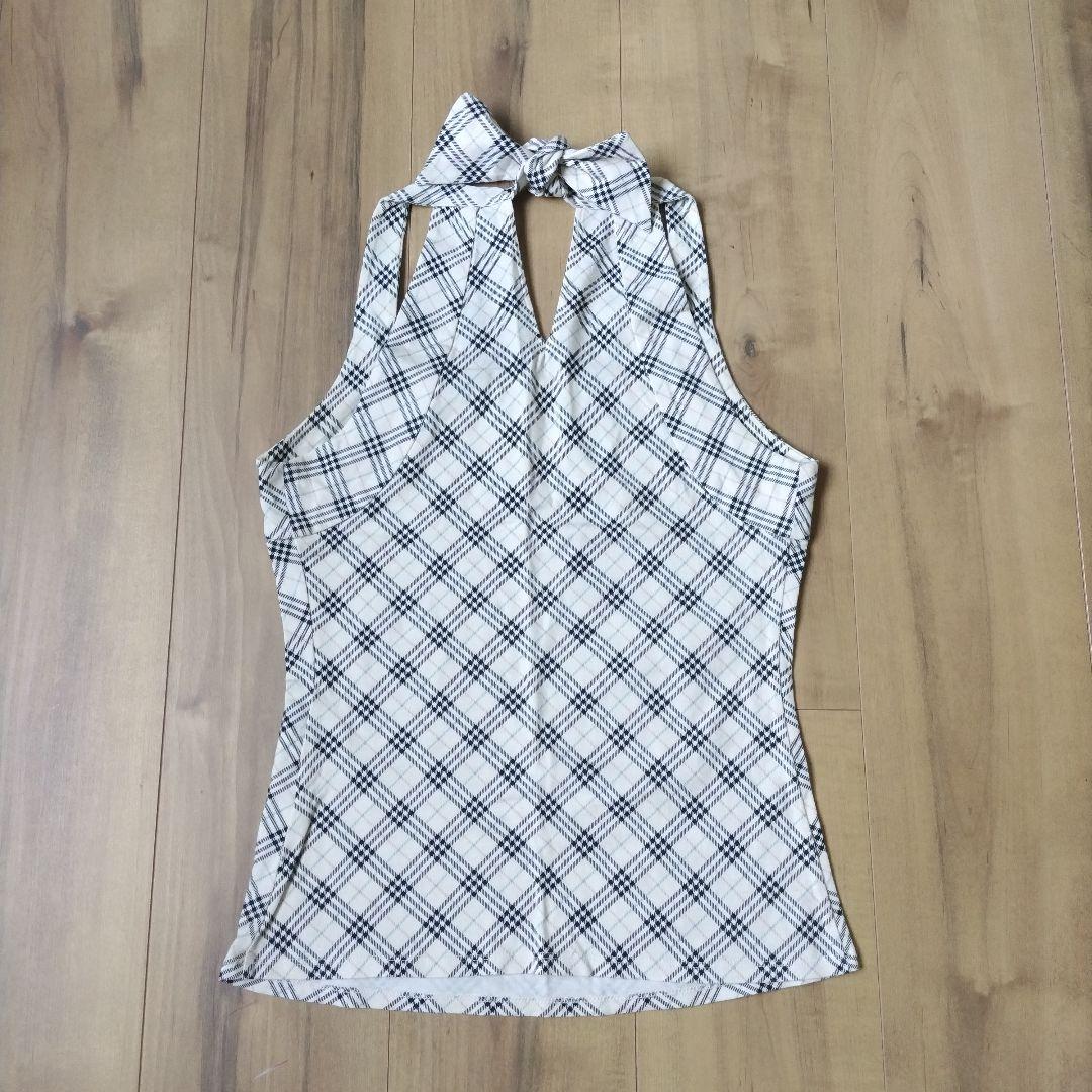 Burberry Blue Label　チェック柄 ホルターネックタンクトップ
