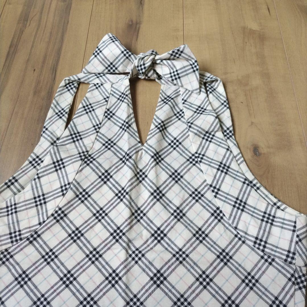 Burberry Blue Label　チェック柄 ホルターネックタンクトップ
