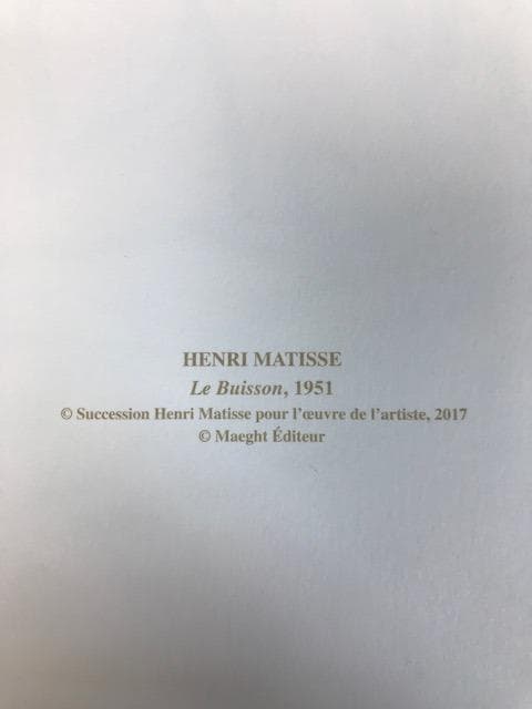 低木 1951年 アンリ マティス アートポスター Henri Matisse