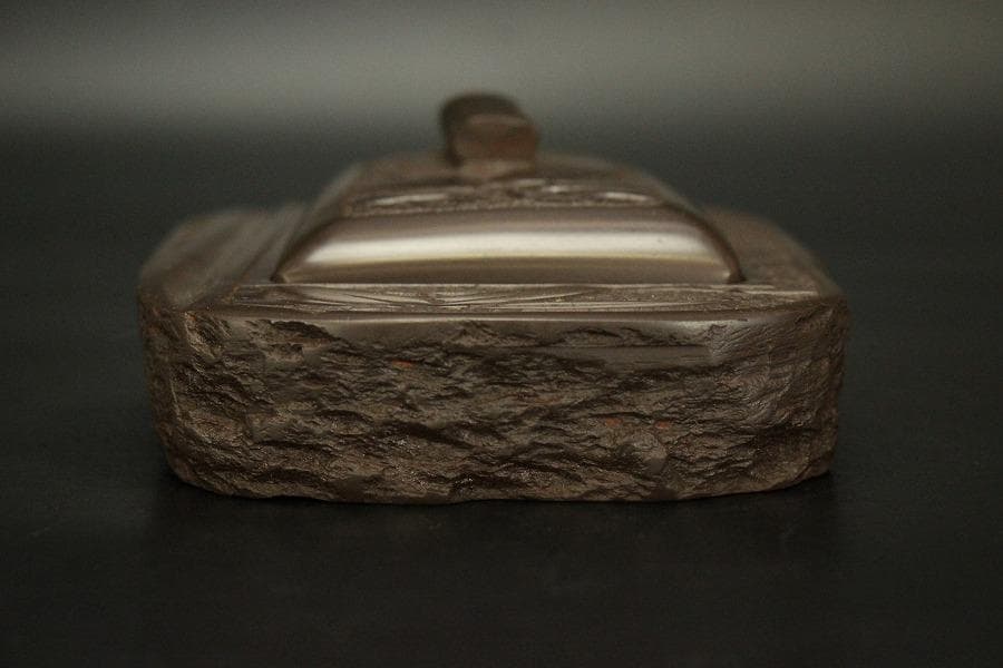 文房四宝 赤間硯石 昭竜山作 共箱 未使用(ZE618)