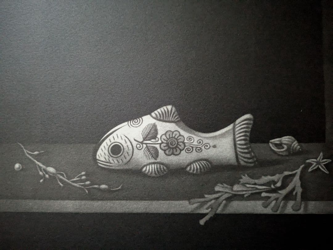 s長谷川潔の500部限定作品 「静物画・メキシコの魚」真作保証