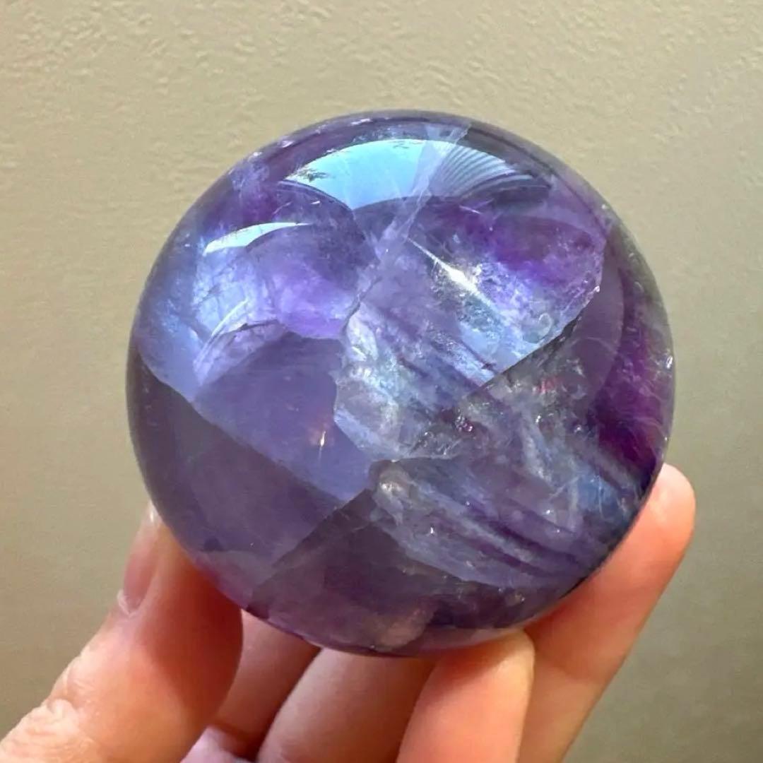 フローライト　スフィア　レインボーフローライト　5.5㎝　パープルフローライト