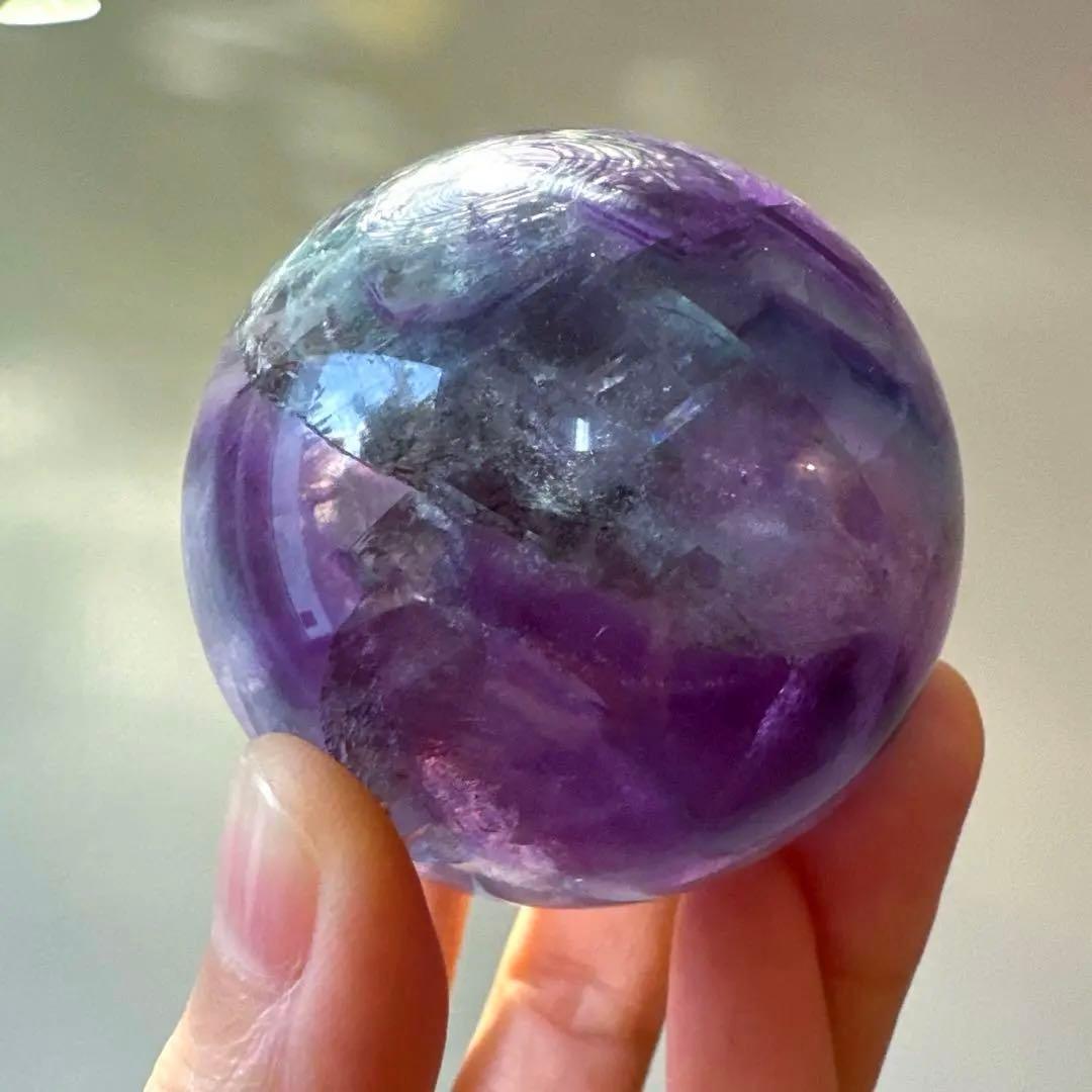 フローライト　スフィア　レインボーフローライト　5.5㎝　パープルフローライト
