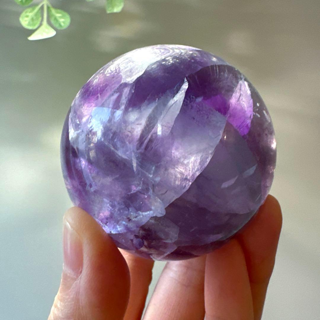 フローライト　スフィア　レインボーフローライト　5.5㎝　パープルフローライト