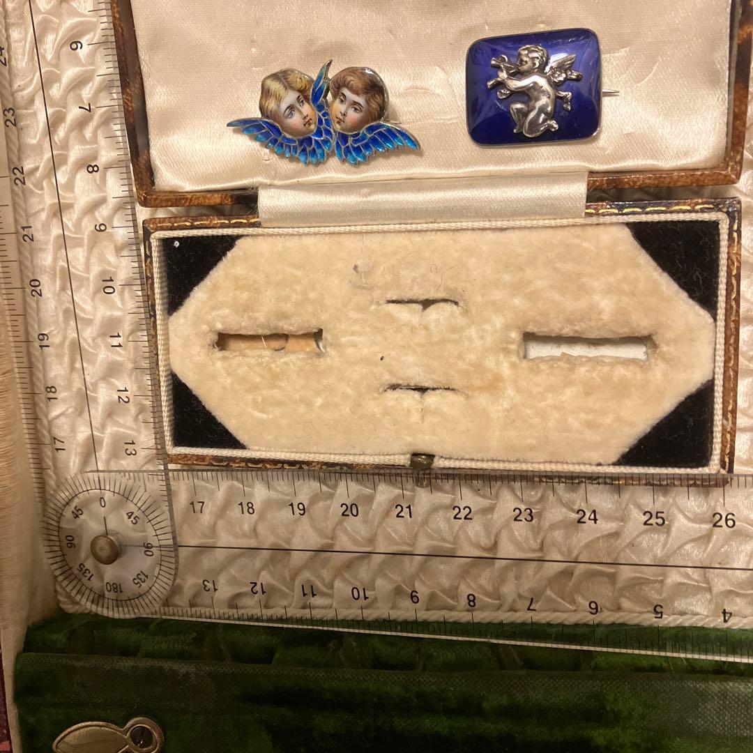 アンティーク　ジュエリー　ケース 茶色