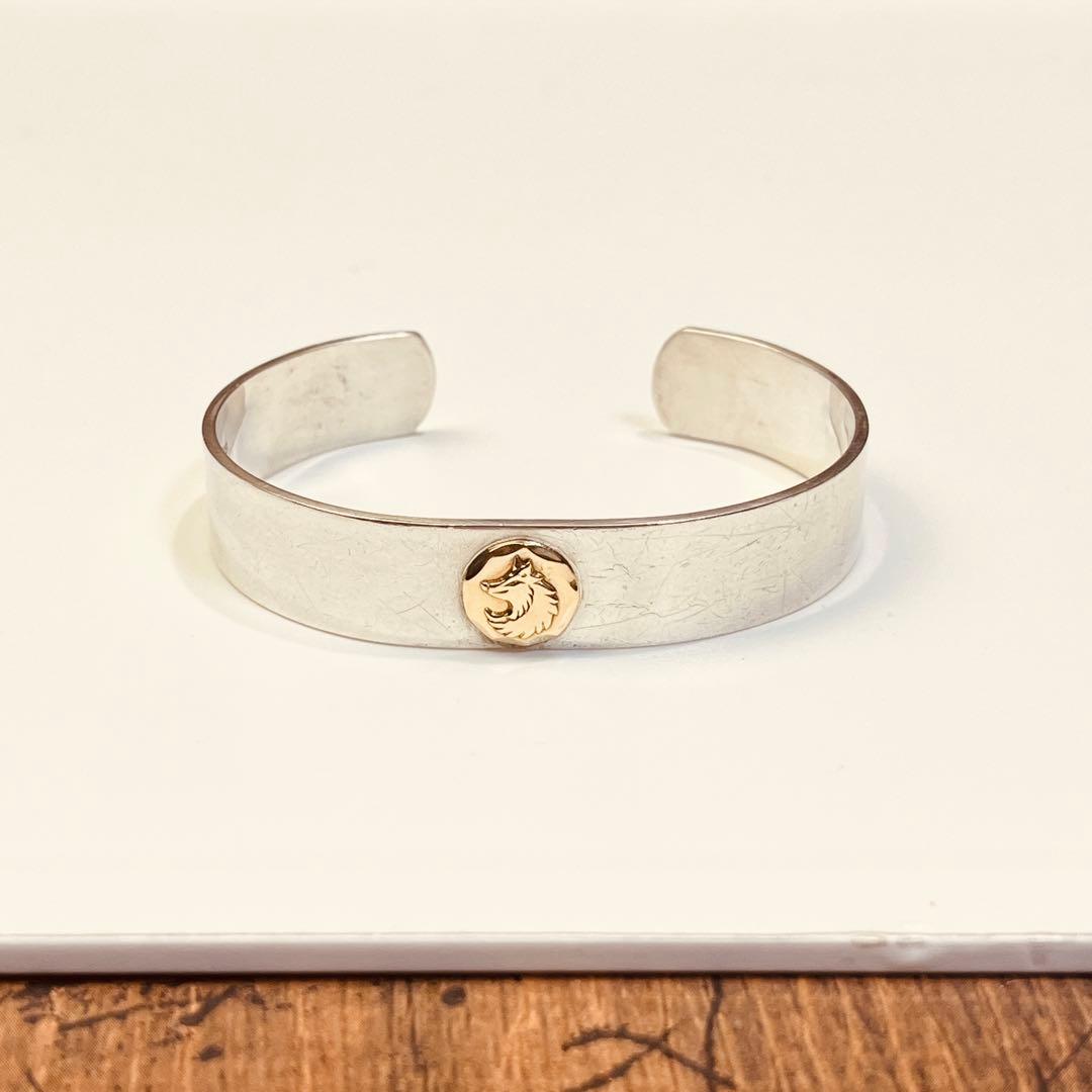 TADY&KING SV925 K18 平打ちバングルGPウルフ 平打ち