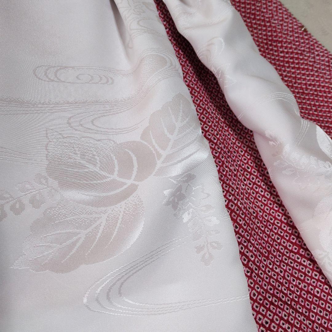 七五三３歳正絹総絞り手縫いの被布赤色（中綿無し）