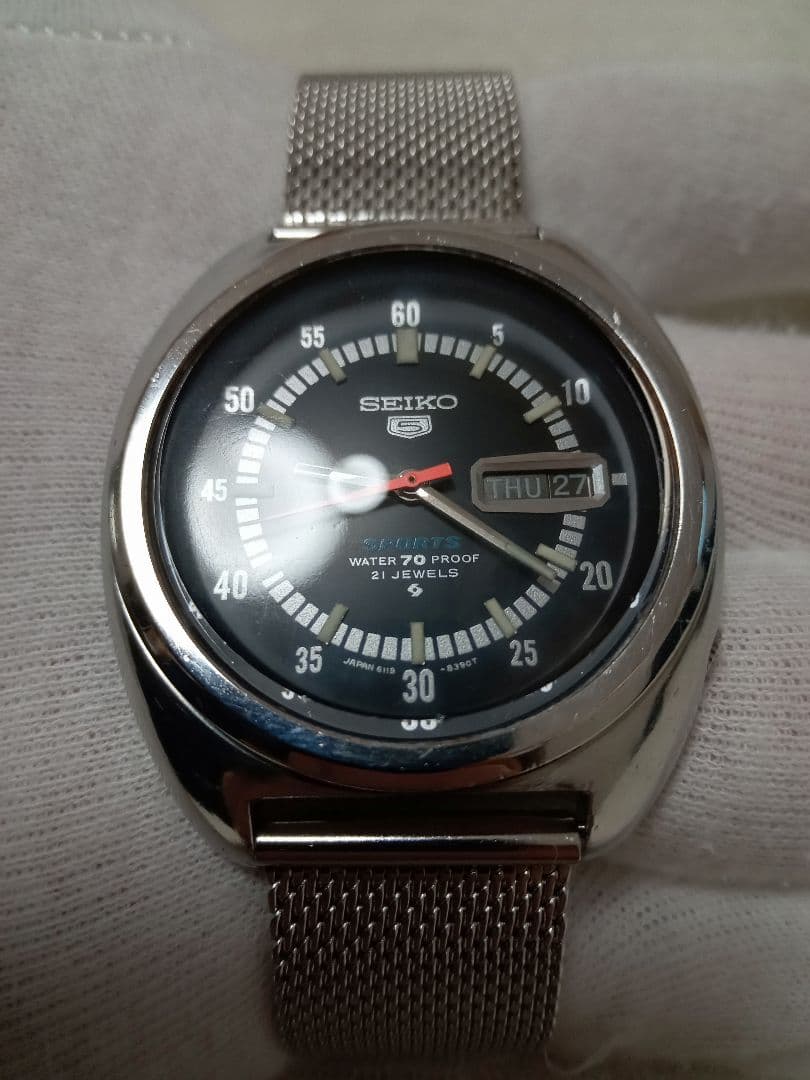 ヤ*カ様 SEIKO5　SPORTS　機械式自動巻　6119-8310　希少アン