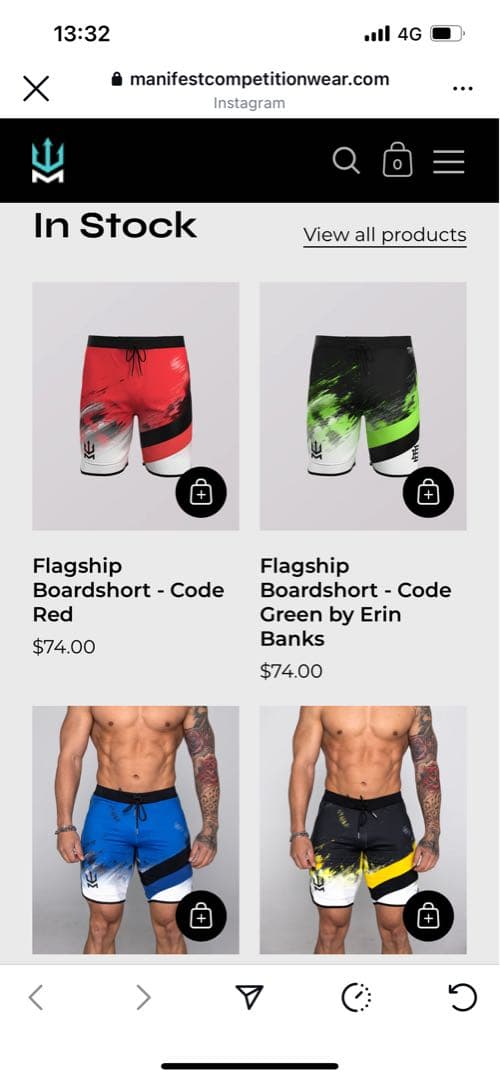 MANIFEST フィジーク用サーフパンツ32サイズ レッド