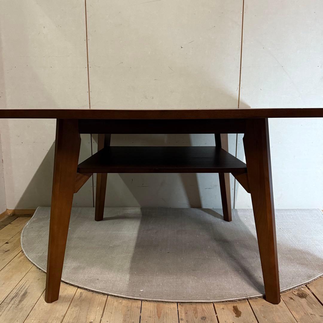 【695】ニトリ　木製ダイニングテーブル ブラウン 下棚付き