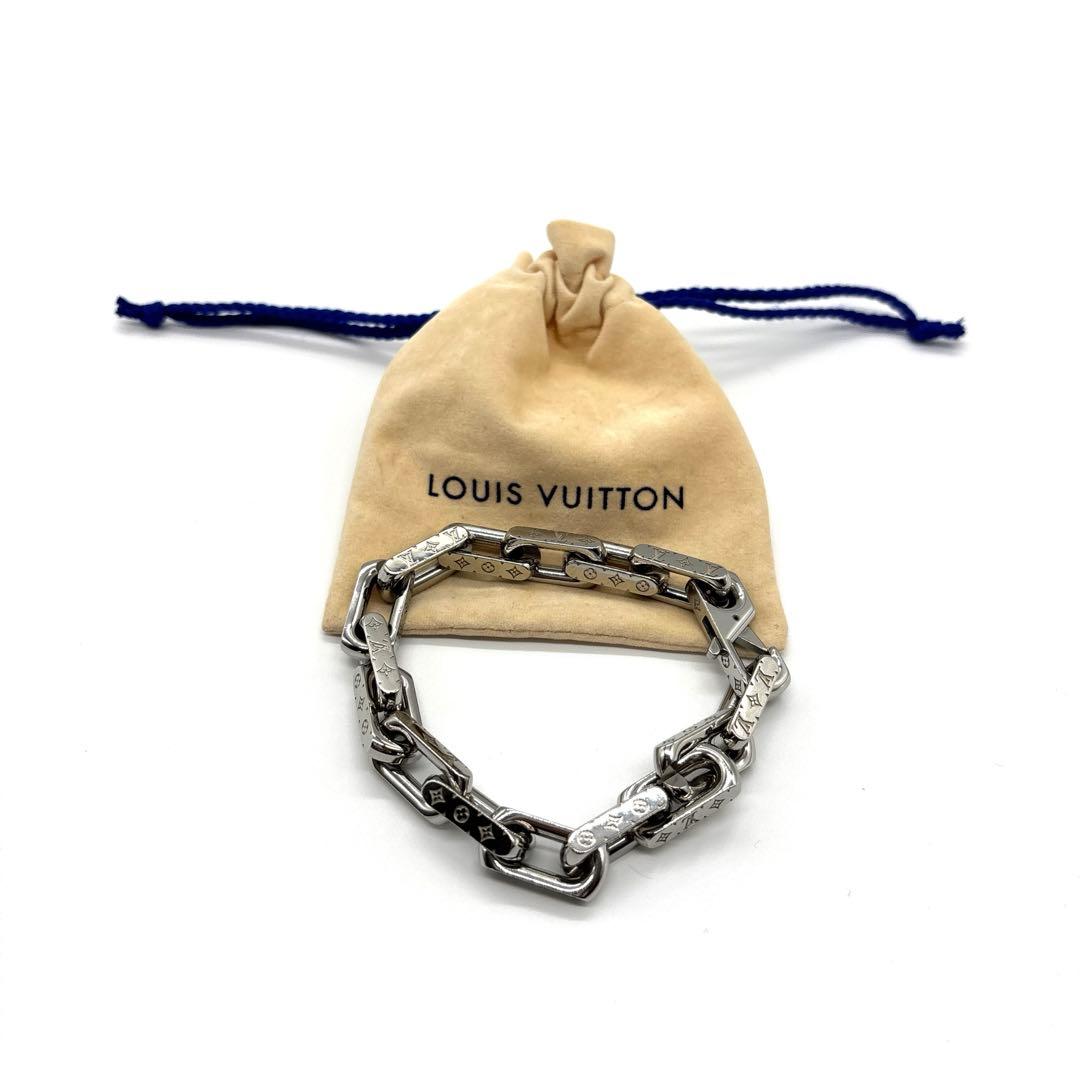 美品　ルイヴィトン ブレスレット モノグラム チェーン Ｍ 00309 シルバー