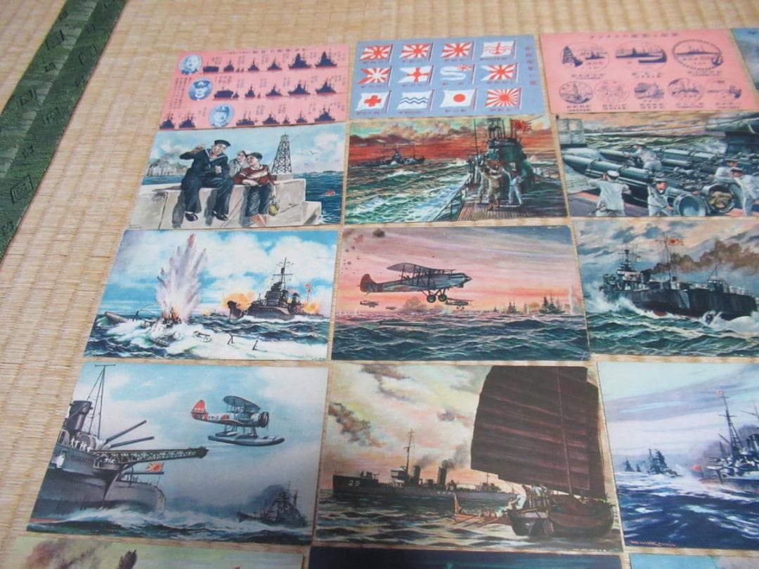 ◆美品 昭和初期発行◆附録 少年倶楽部絵はがき30枚 帝国海軍 柳田謙吉画