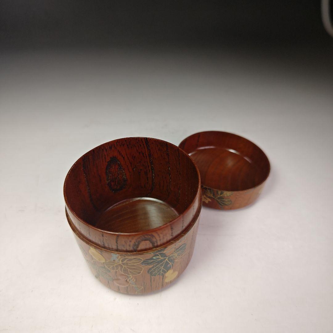 イ975 棗『道場宗廣作』『六瓢　欅　雪吹　茶器　共箱』蒔絵　漆塗　茶道具