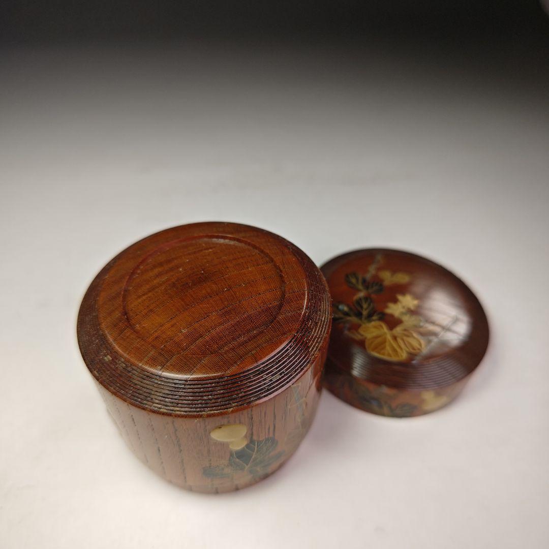 イ975 棗『道場宗廣作』『六瓢　欅　雪吹　茶器　共箱』蒔絵　漆塗　茶道具