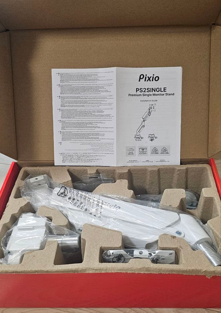 【美品】Pixio PS2S モニターアーム 白 シングル 17-49インチ