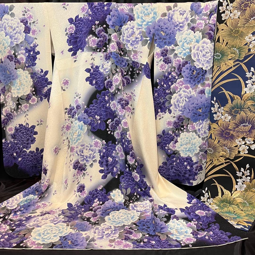 ◾️振袖フルセット■大輪牡丹桜◾️銀通し■成人式振り袖■振袖一式