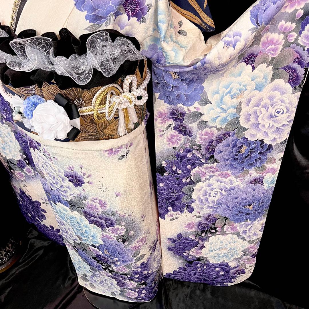 ◾️振袖フルセット■大輪牡丹桜◾️銀通し■成人式振り袖■振袖一式