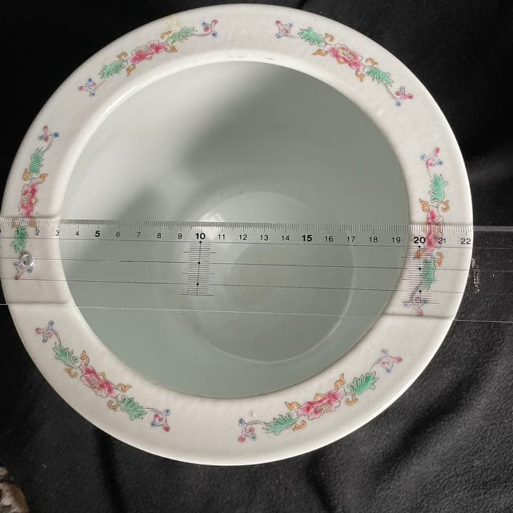 景徳鎮　鉢　百寿　百福　吉祥　手描き　粉彩　蝙蝠　鶴　中国　火鉢　陶器　焼物　書