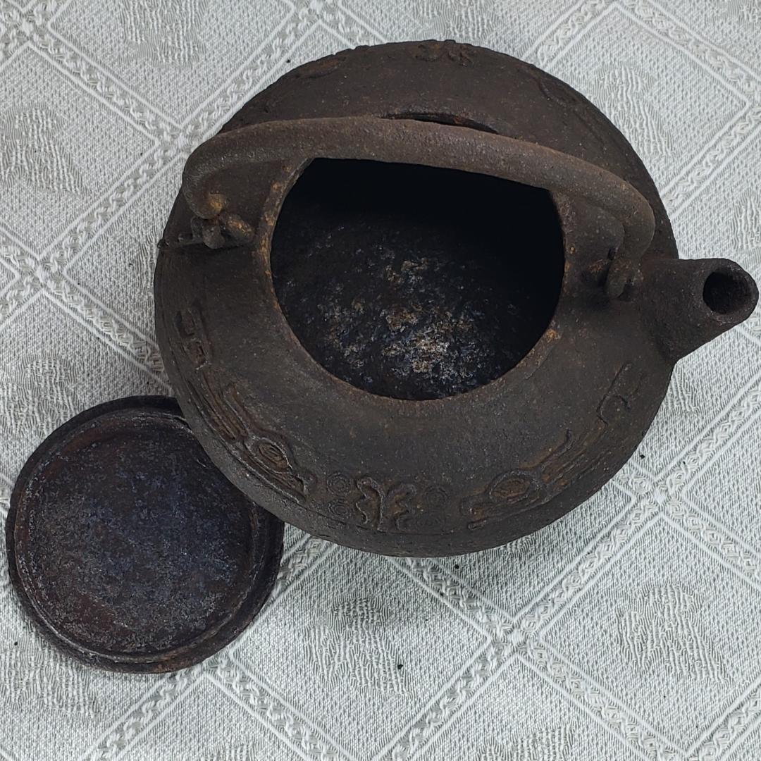 ◆『二世 秦蔵六 砲口 環摘蓋 鉄瓶』◆検）亀文堂 龍文堂 金寿堂 光玉堂