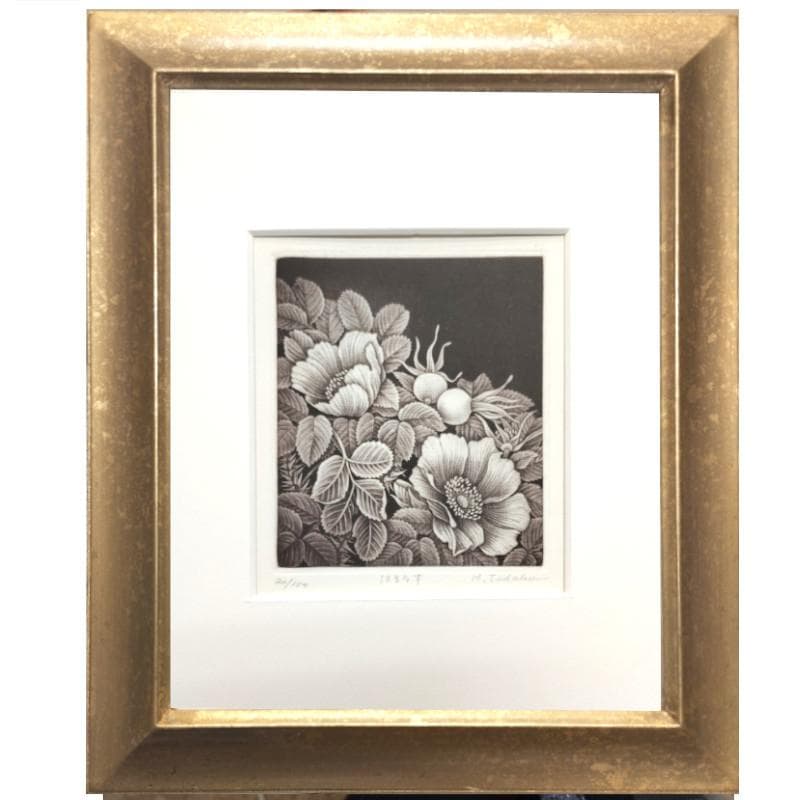 ☆林 董子☆「はまなす」銅版画　八ツサイズ　ED20/150　未使用！