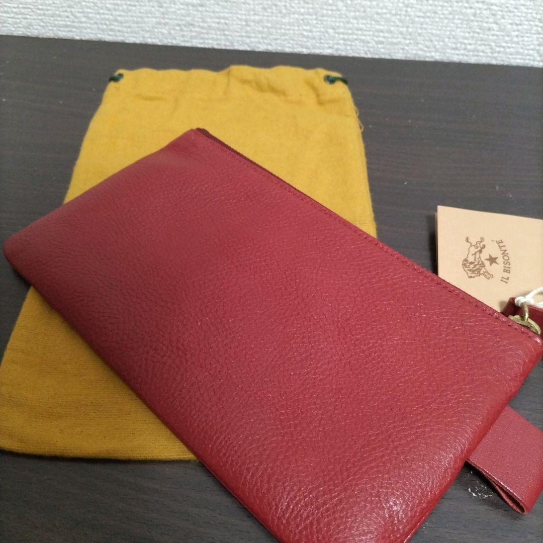 新品 イルビゾンテ 本革 ポーチ 小銭入れ カードケース レッド ロッソ 赤