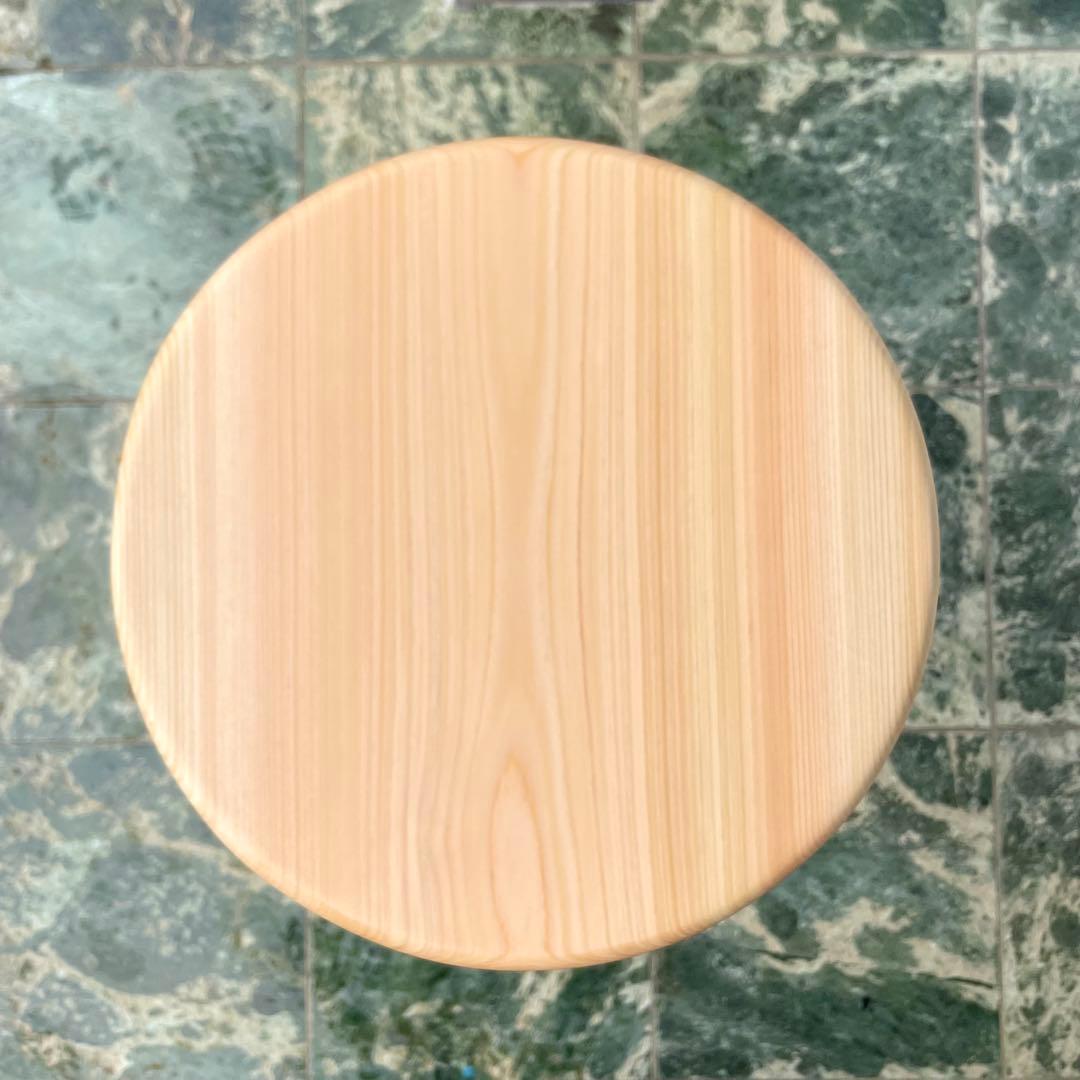 みかん　国産ひのき　木製スツール　カウンターチェアー　丸椅子　3脚