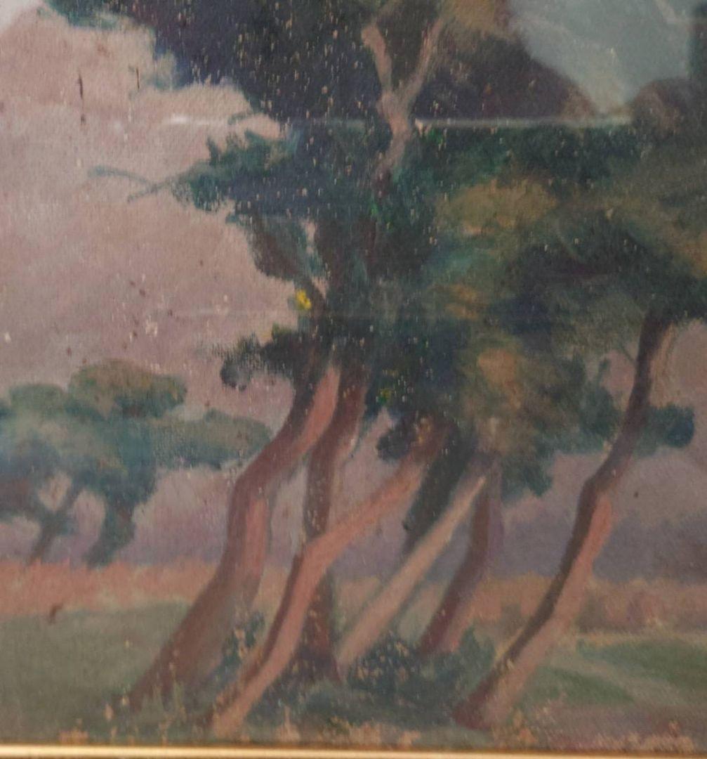 模写としての出品です。キャンバスに油彩「大正三年 藤田嗣治 松◯於」の記載あり。