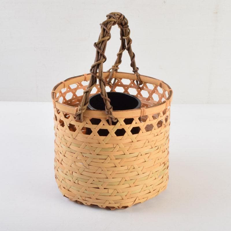 茶道具　竹製　花籠　箱付　N　9205A