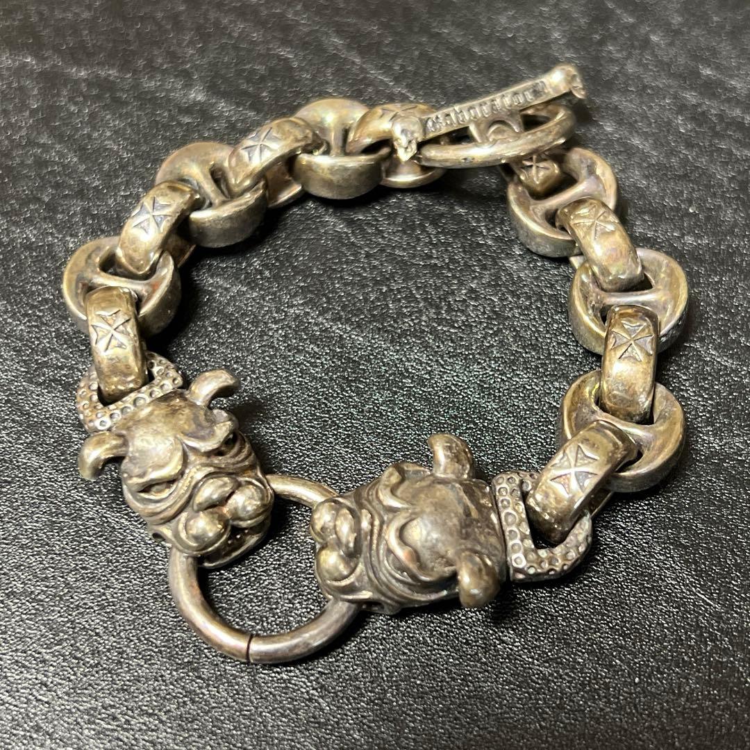 2★ピットブル/ブルドッグ　シルバーブレスレット　ツインヘッド