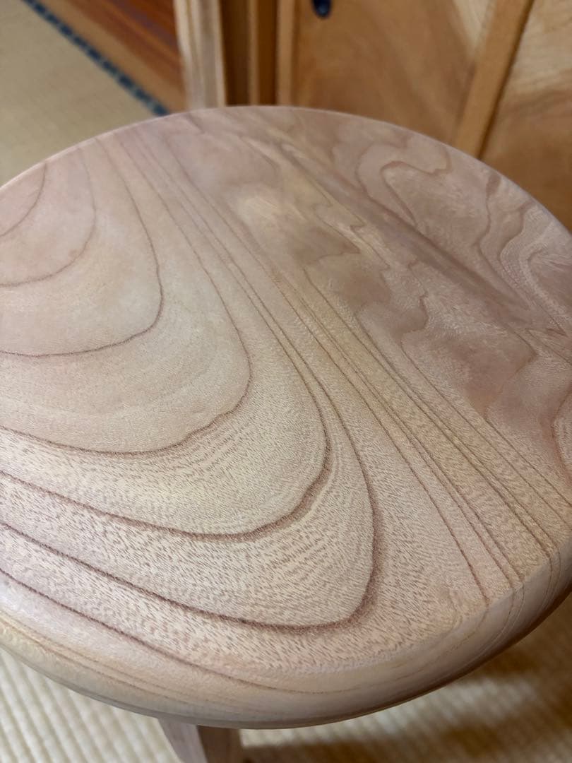 1325建具屋一筋58年のおじいちゃんの手作りスツール、イス☆けやき