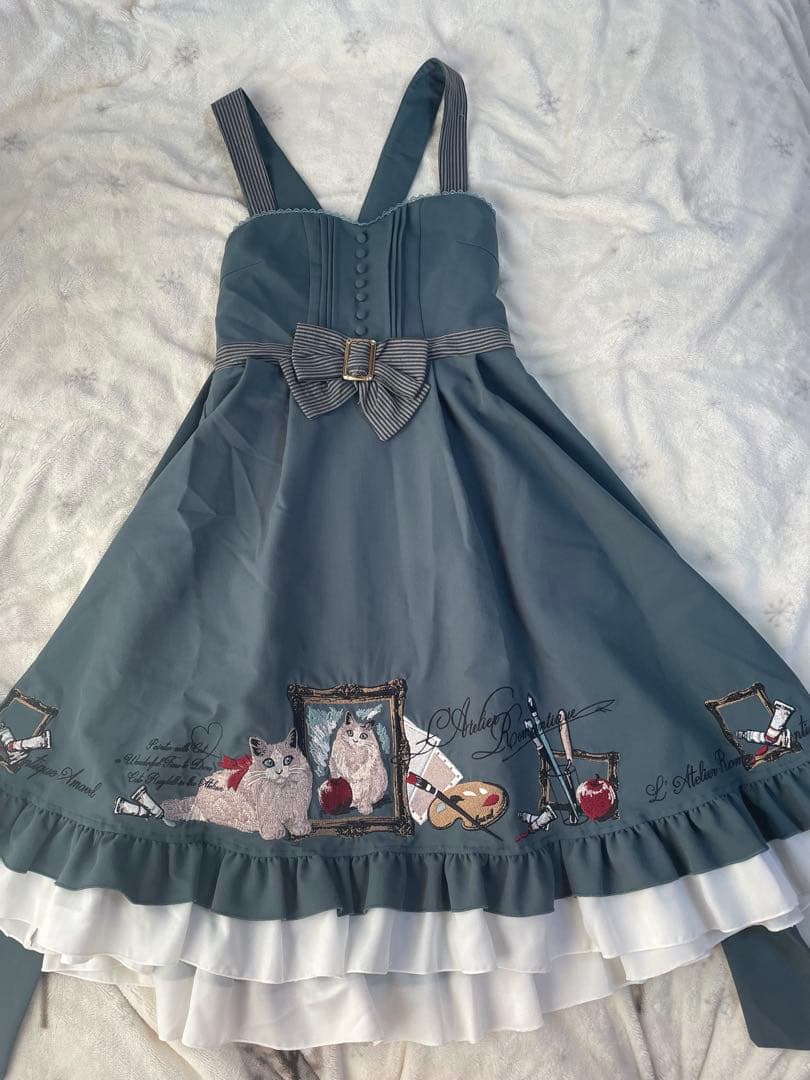 Amavel ねこ ジャンスカ×ブラウスセット