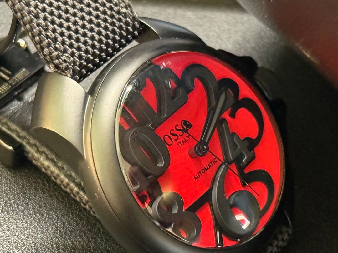 【世界限定100本／42番】OSSO ITALY 自動巻き 腕時計 レッド文字盤