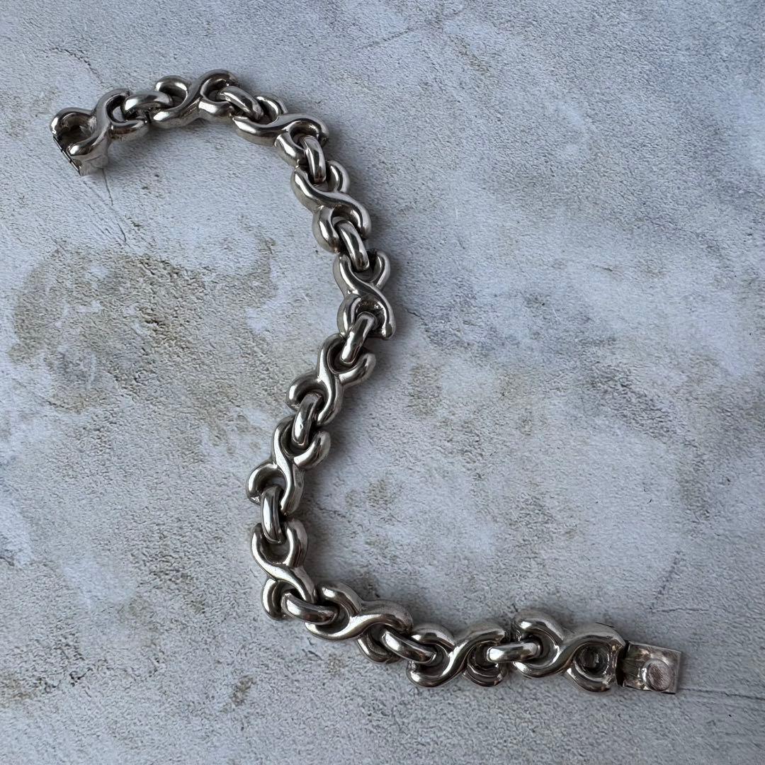 ヴィンテージ カーブチェーンブレスレット シルバー925 メキシコ製