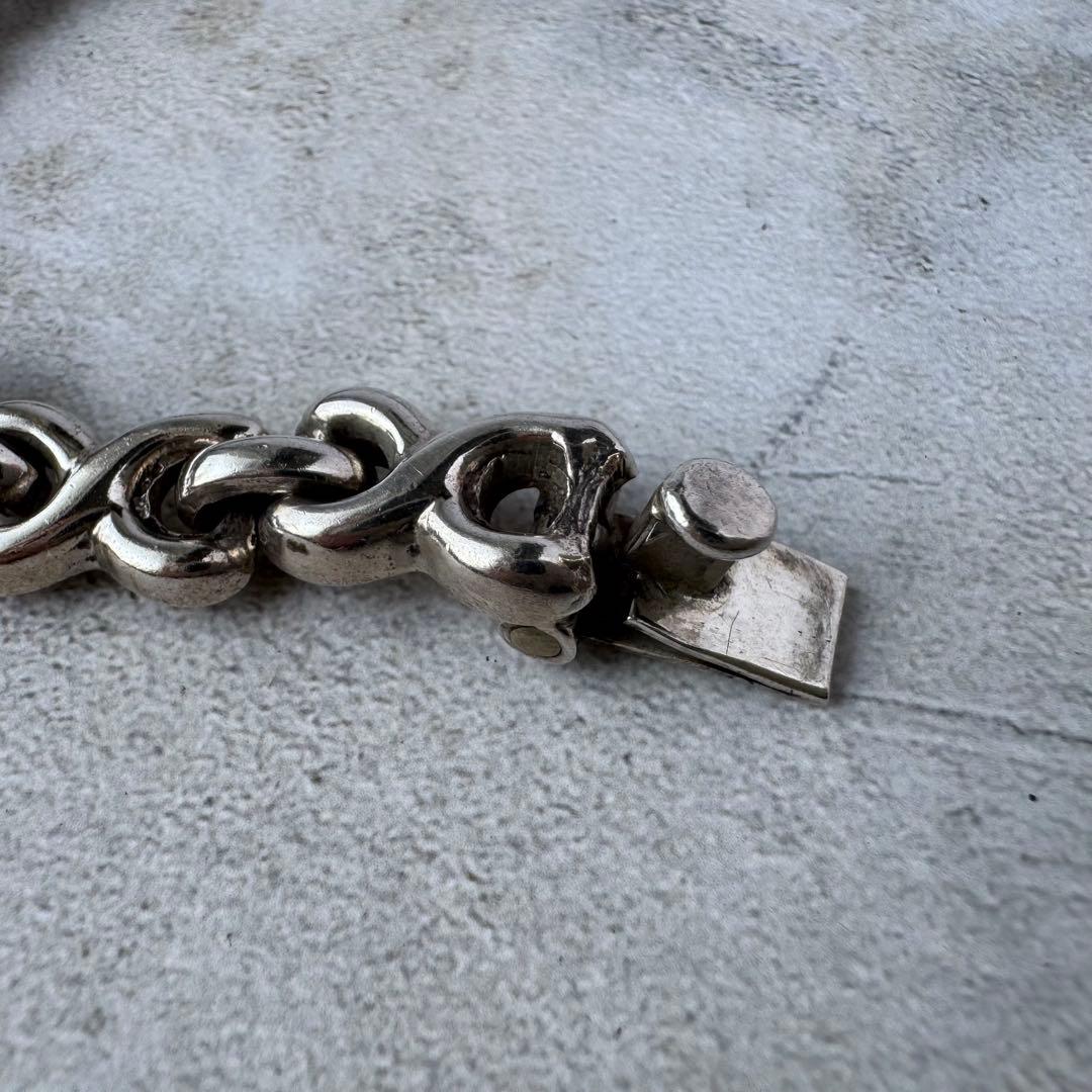 ヴィンテージ カーブチェーンブレスレット シルバー925 メキシコ製