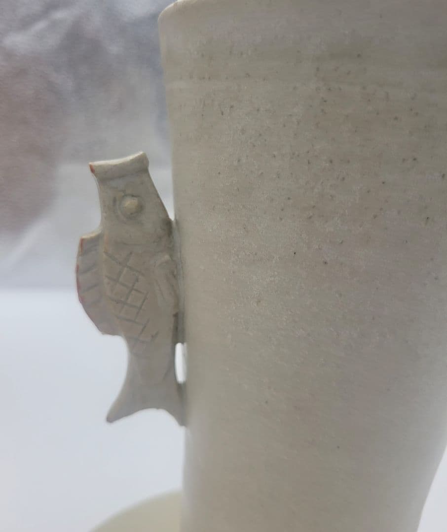 かまくら山焼　下中彌三郎作　耳付きかぶら花生　共箱　茶道具　骨董品　美術品