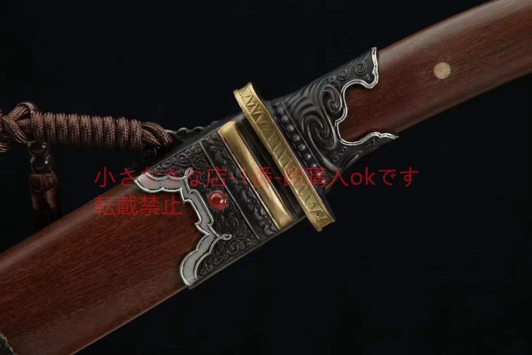 三色銅モンゴル刀 古兵器 武具　刀装具　日本刀　模造刀 居合刀