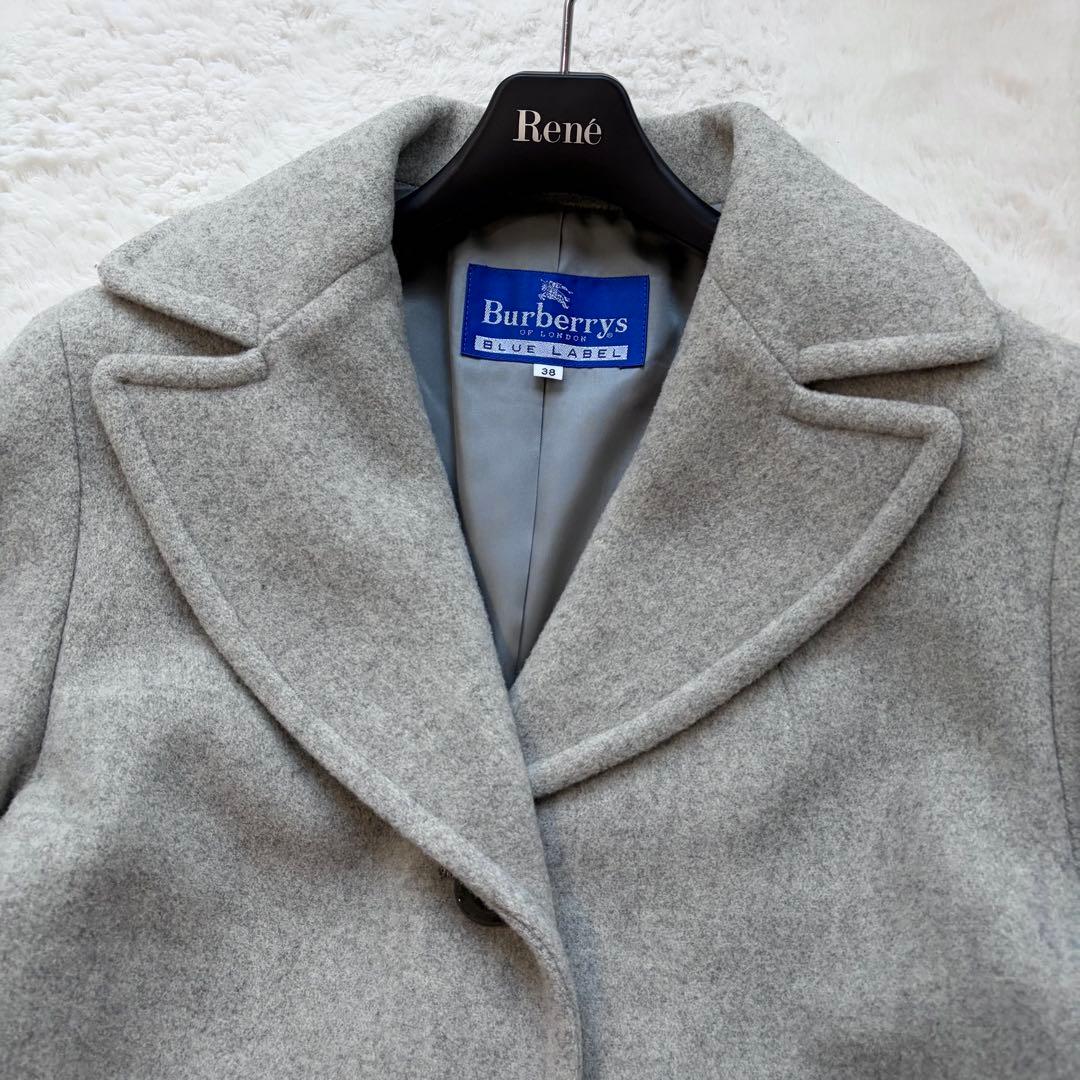 美品✨バーバリーズ チェスターコート ロングコート ウール メルトン グレー M