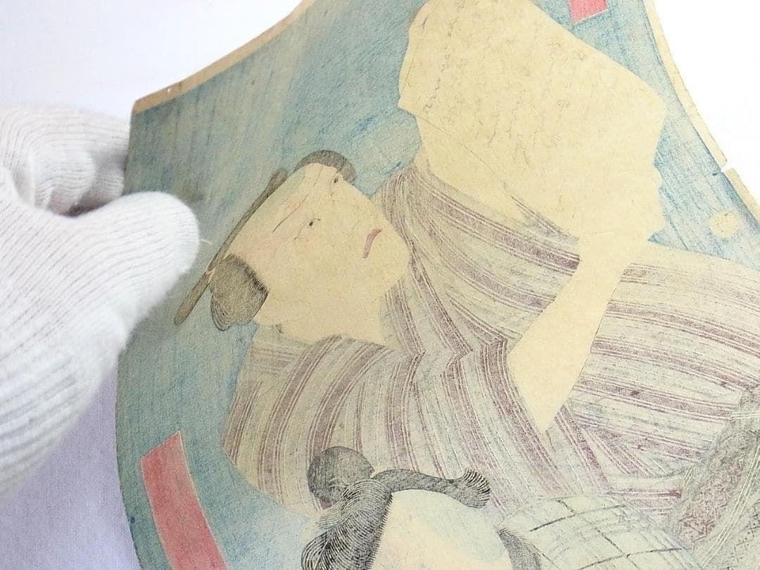 歌川国貞 浮世絵 木版画 役者絵 刀屋半七と小幡小平次 アンティーク 江戸時代