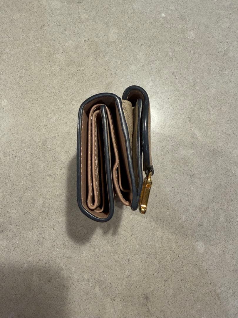 Dior 三つ折り財布 ベージュ/ピンク　箱付き