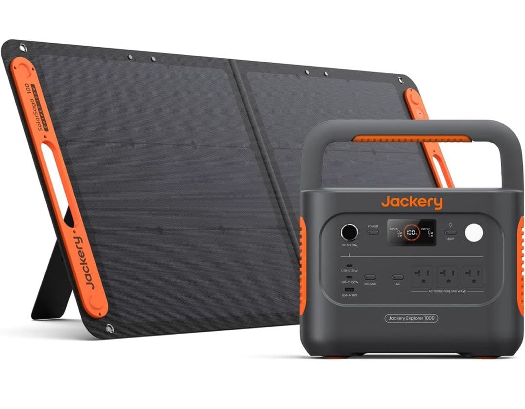 3点セットJackery ポータブル電源 1台＋ソーラーパネル 1枚＋専用バッグ
