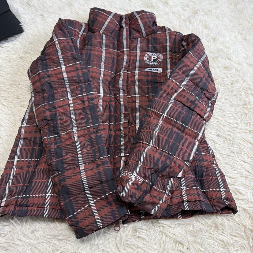 【パーリーゲイツ】美品ダウンジャケットチェック0サイズレディース