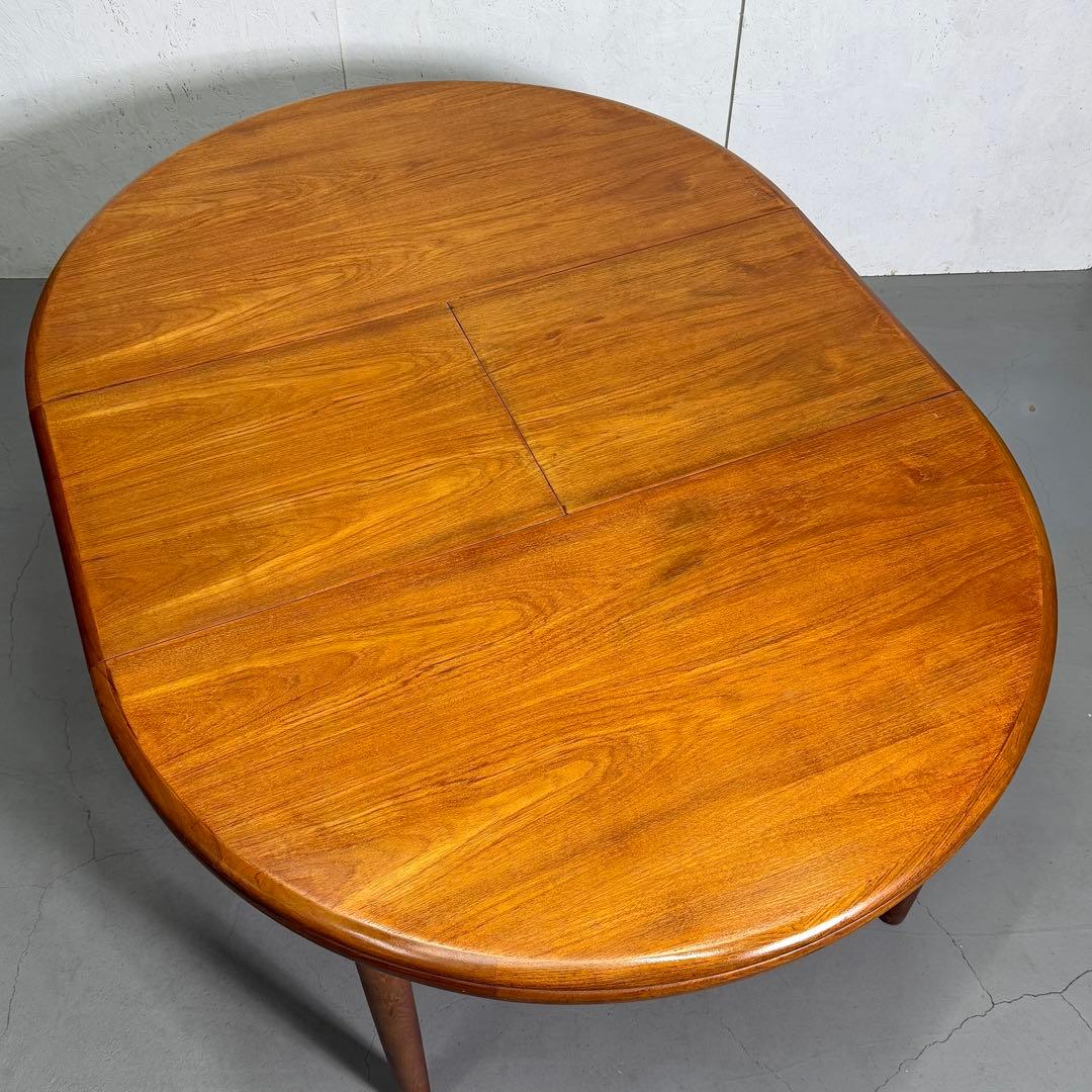 デンマーク ヴィンテージ ラウンドエクステンションテーブル(301) ※脚着脱可
