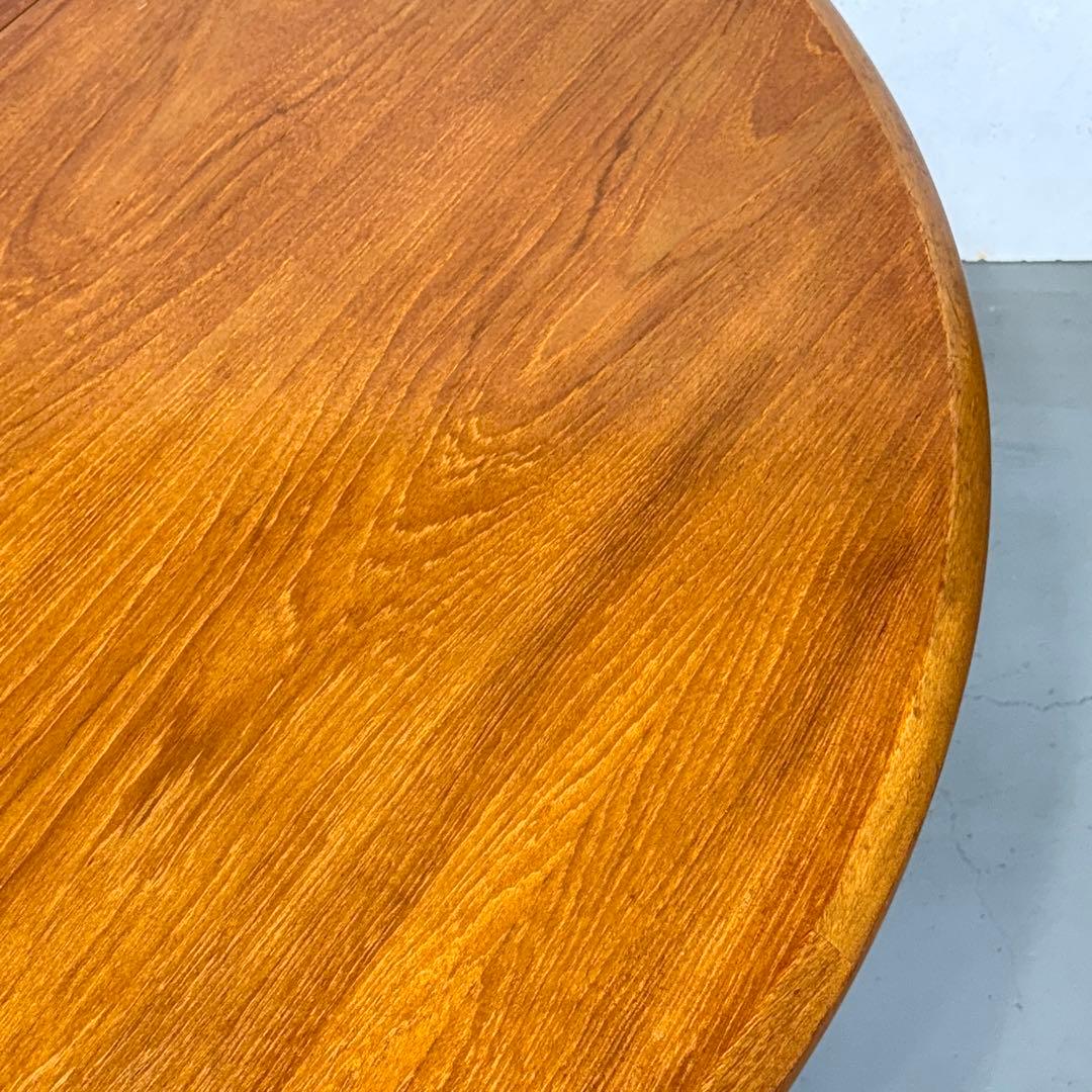 デンマーク ヴィンテージ ラウンドエクステンションテーブル(301) ※脚着脱可