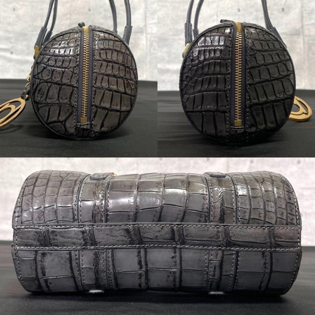専用品BEAUGRAND クロコダイル ダークグレー JRA ハンドバッグ