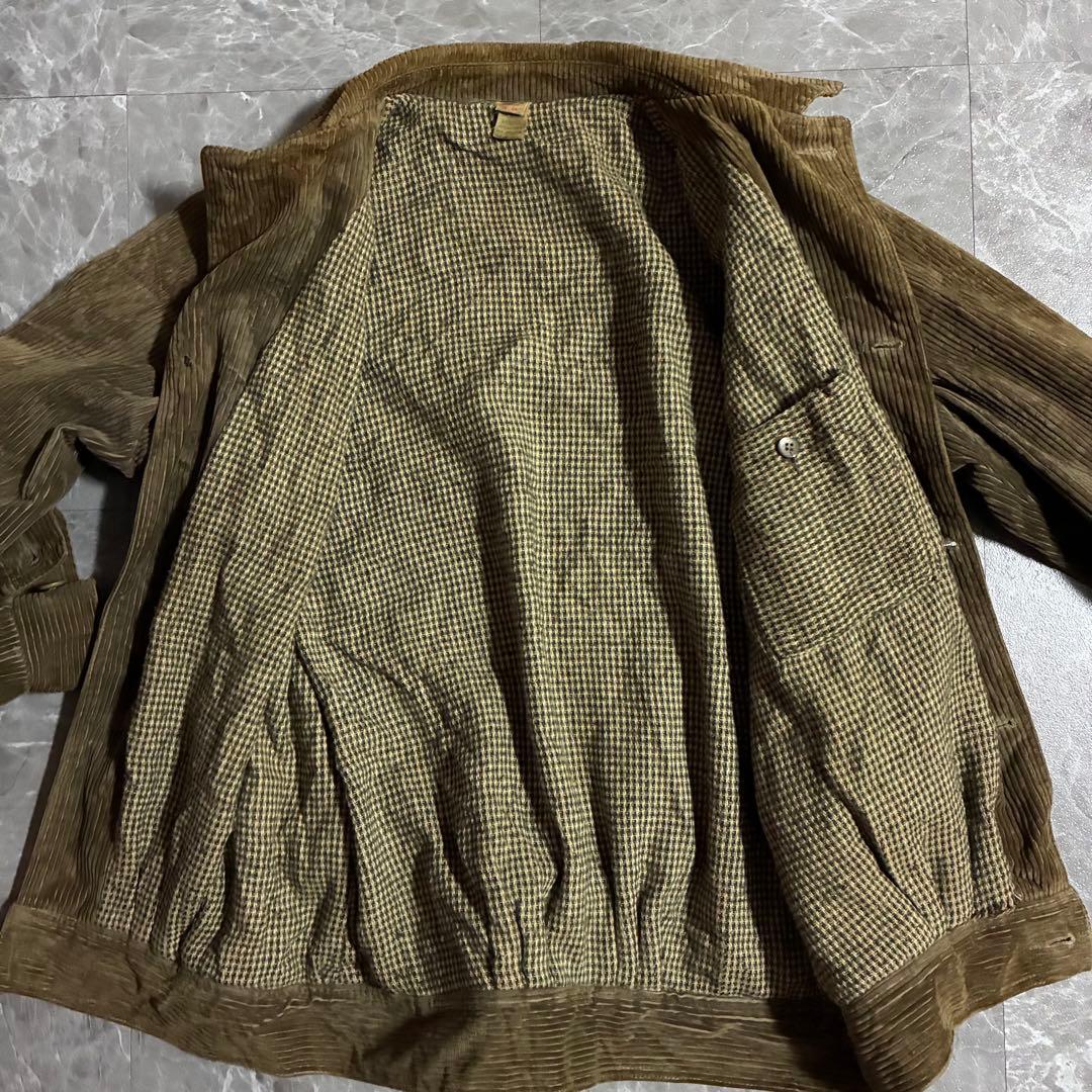 【希少】70sフランス製ヴィンテージコーデュロイジャケット渋カジ古着 樹脂ボタン