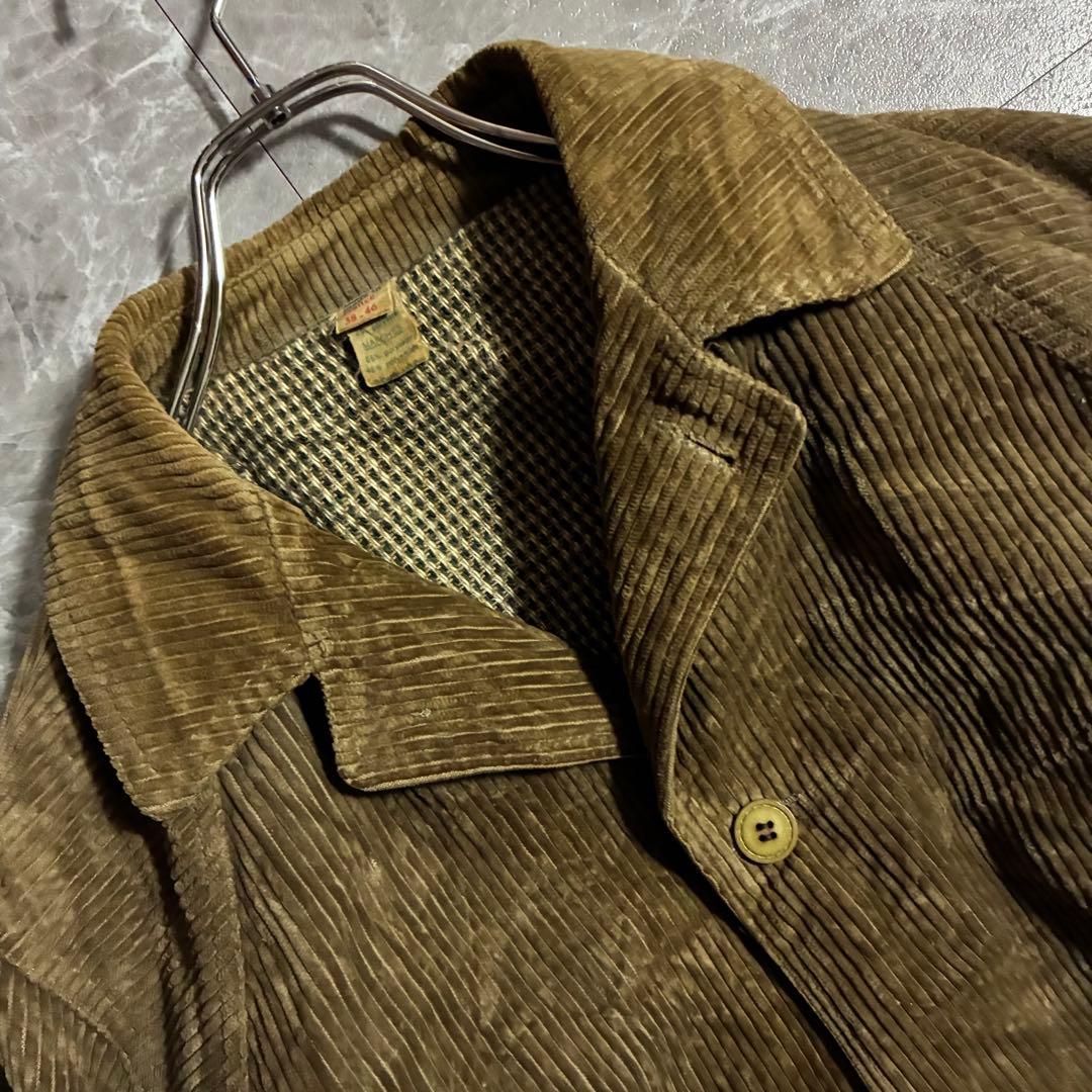 【希少】70sフランス製ヴィンテージコーデュロイジャケット渋カジ古着 樹脂ボタン